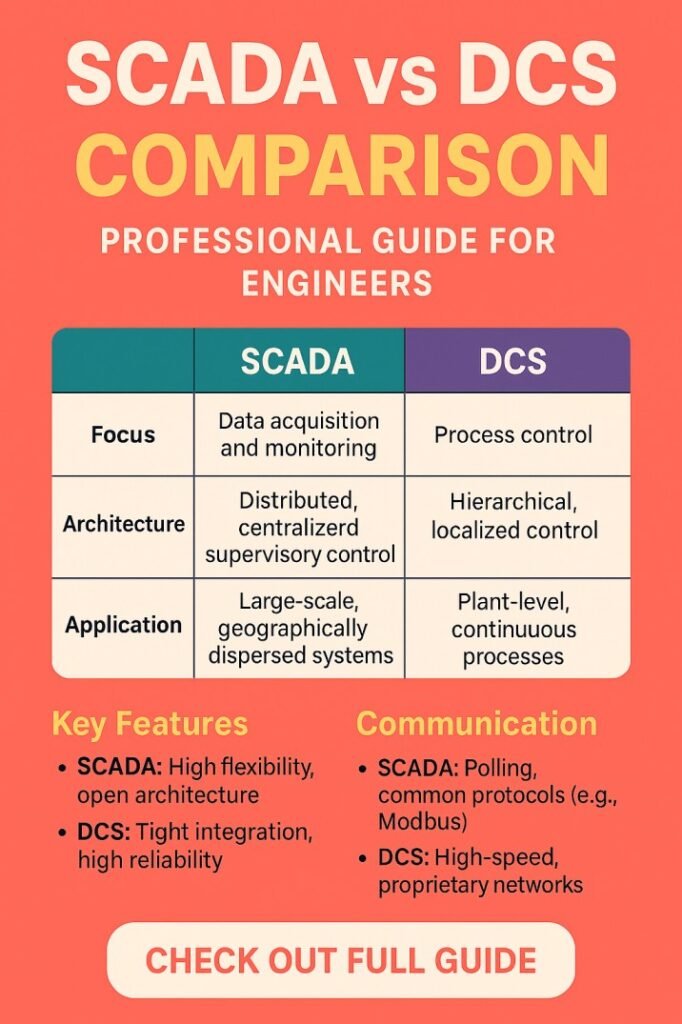 SCADA vs DCS Comparison Professional Guide for Engineers