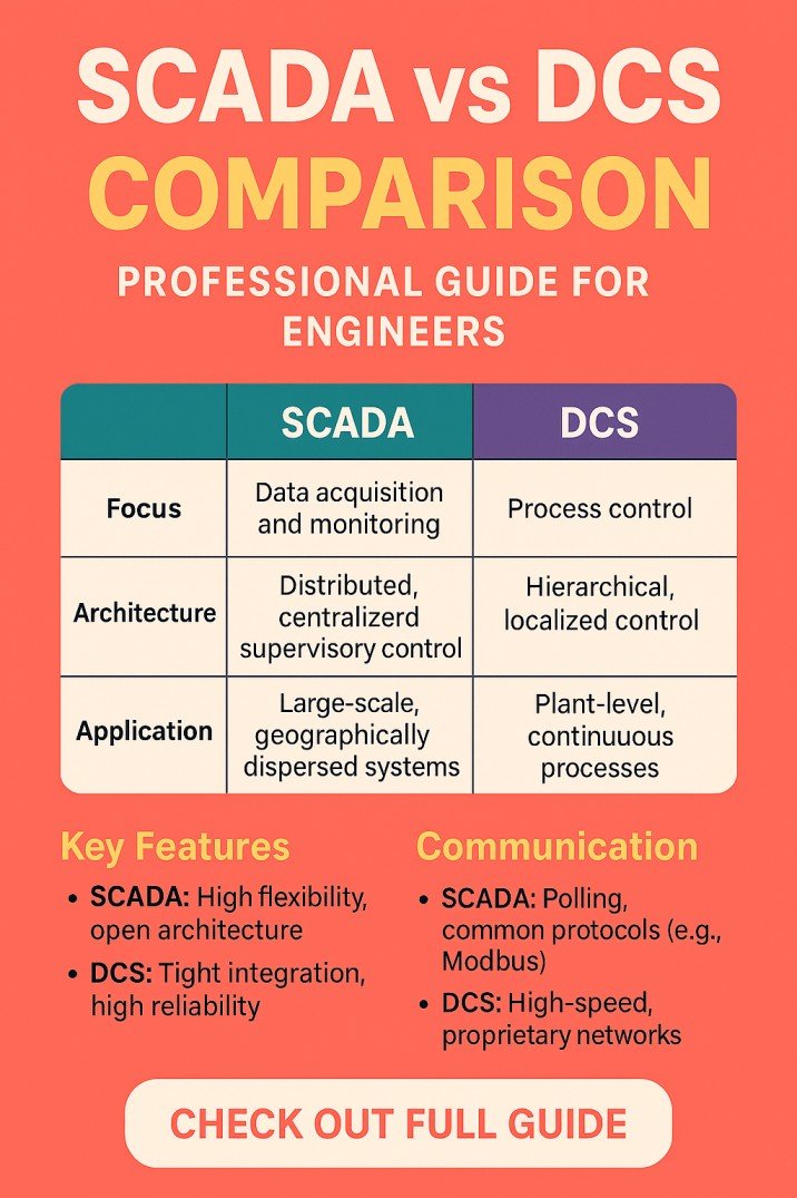 SCADA vs DCS Comparison Professional Guide for Engineers