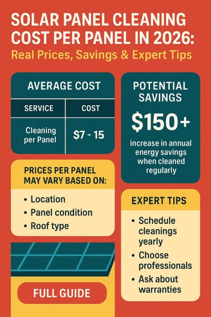 Solar Panel Cleaning Cost Per Panel in 2026 Real Prices, Savings & Expert Tips