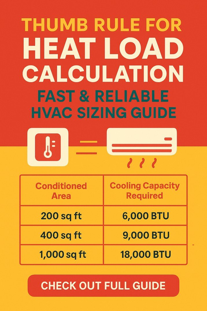 Thumb Rule for Heat Load Calculation Fast & Reliable HVAC Sizing Guide