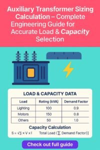 Auxiliary Transformer Sizing Calculation – Complete Engineering Guide for Accurate Load & Capacity Selection