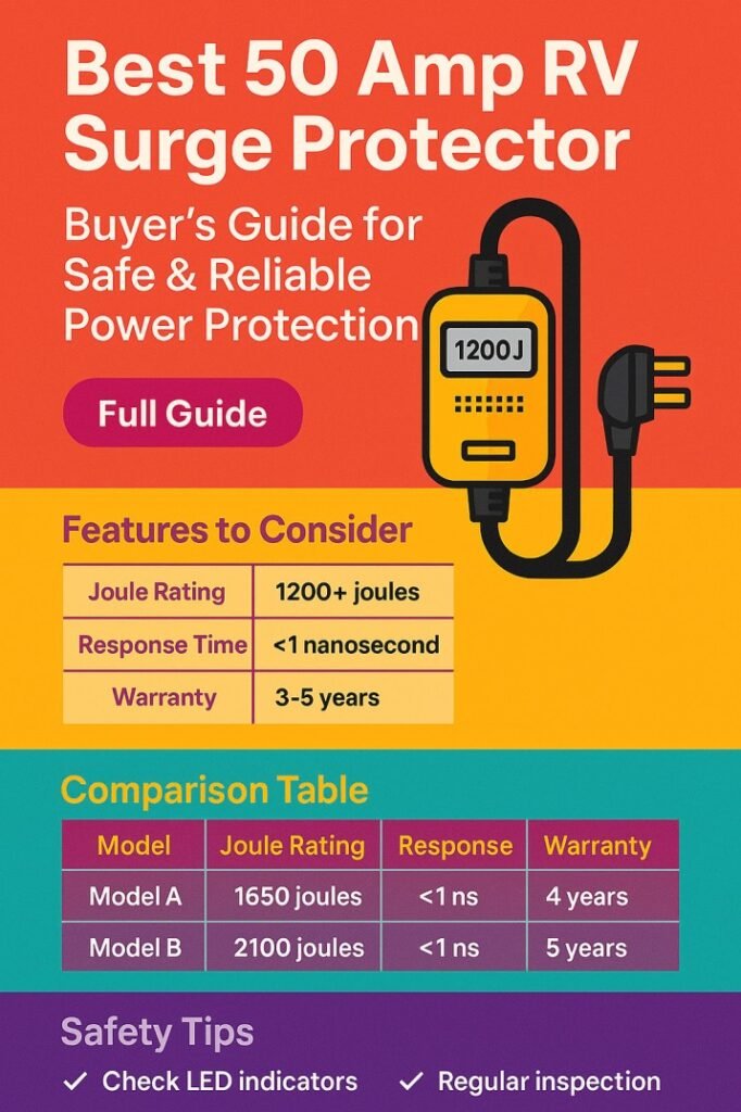 Best 50 Amp RV Surge Protector  Buyer’s Guide for Safe & Reliable Power Protection