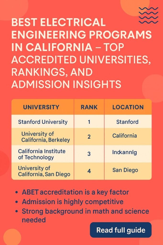 Best Electrical Engineering Programs in California – Top Accredited Universities, Rankings, and Admission Insights