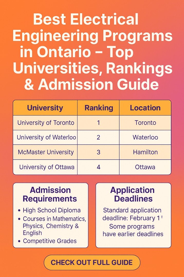Best Electrical Engineering Programs in Ontario – Top Universities, Rankings & Admission Guide