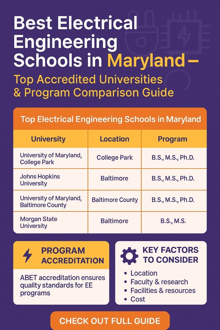 Best Electrical Engineering Schools in Maryland – Top Accredited Universities & Program Comparison Guide
