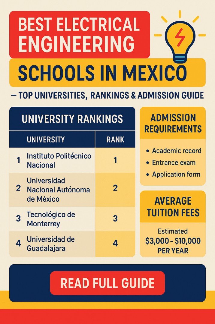 Best Electrical Engineering Schools in Mexico – Top Universities, Rankings & Admission Guide 1 Best Electrical Engineering Schools in Mexico – Top Universities, Rankings & Admission Guide
