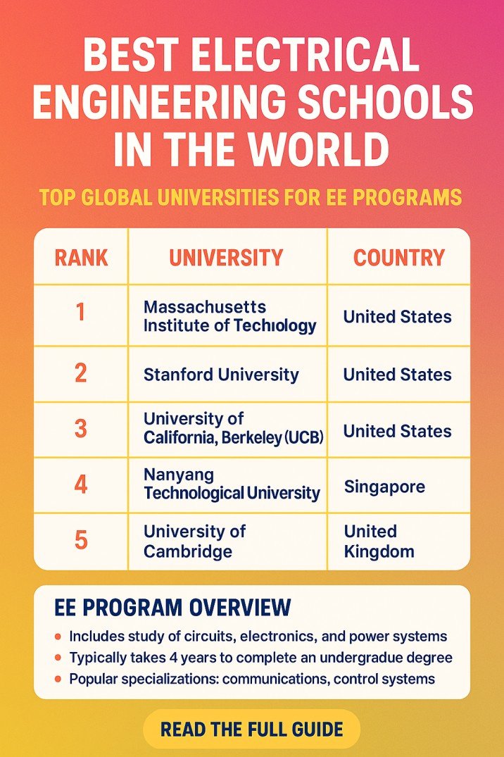 Best Electrical Engineering Schools in the World Top Global Universities for EE Programs