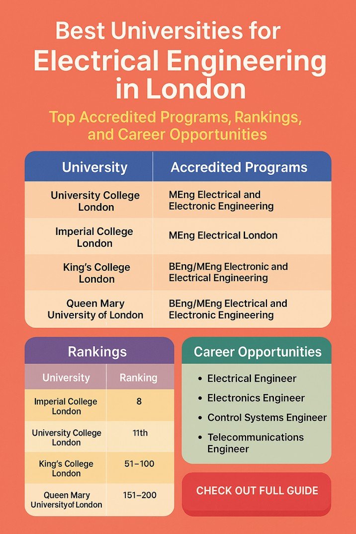 Best Universities for Electrical Engineering in London Top Accredited Programs, Rankings, and Career Opportunities