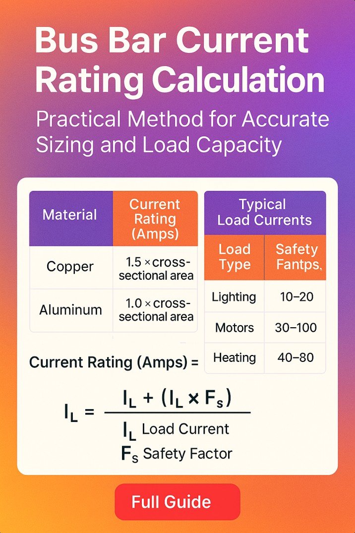 Bus Bar Current Rating Calculation Practical Method for Accurate Sizing and Load Capacity