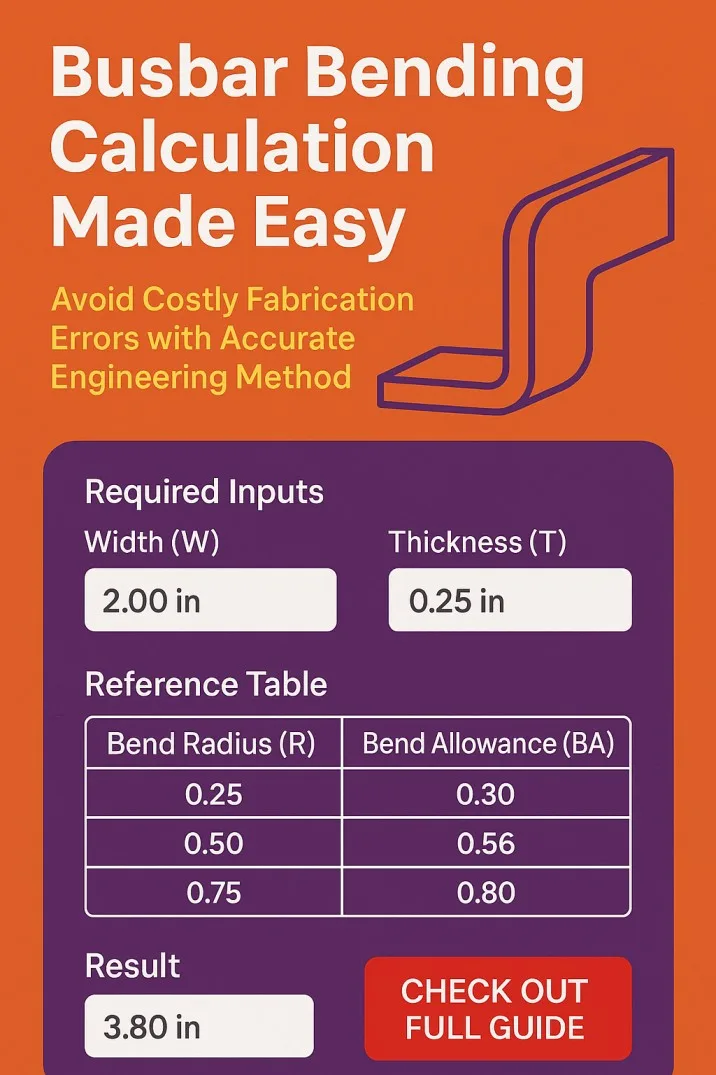 Busbar Bending Calculation Made Easy — Avoid Costly Fabrication Errors with Accurate Engineering Method 11 Busbar Bending Calculation Made Easy — Avoid Costly Fabrication Errors with Accurate Engineering Method