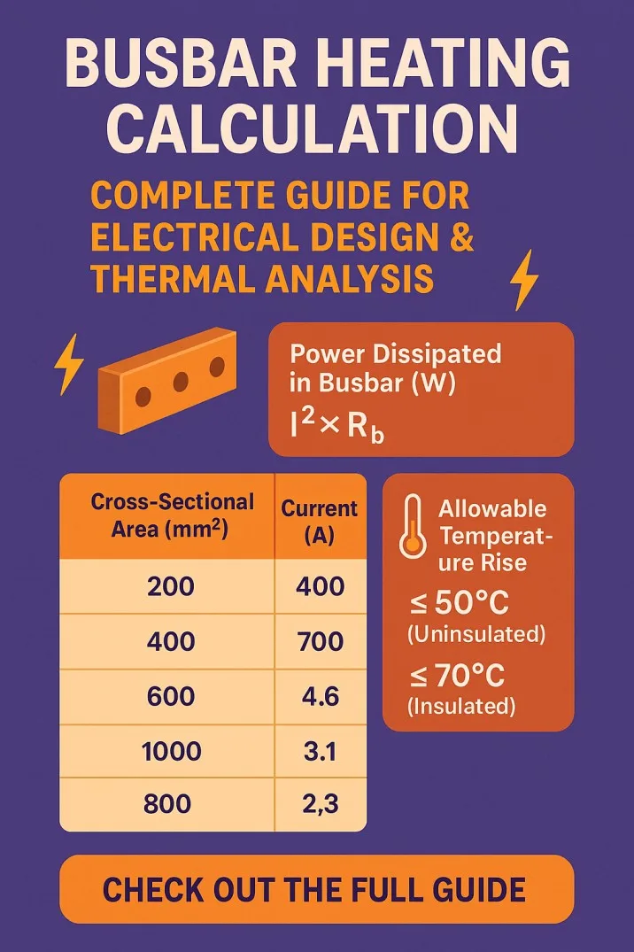 Busbar Heating Calculation | Important Guide for Electrical Design & Thermal Analysis 4 Busbar Heating Calculation – Complete Guide for Electrical Design & Thermal Analysis