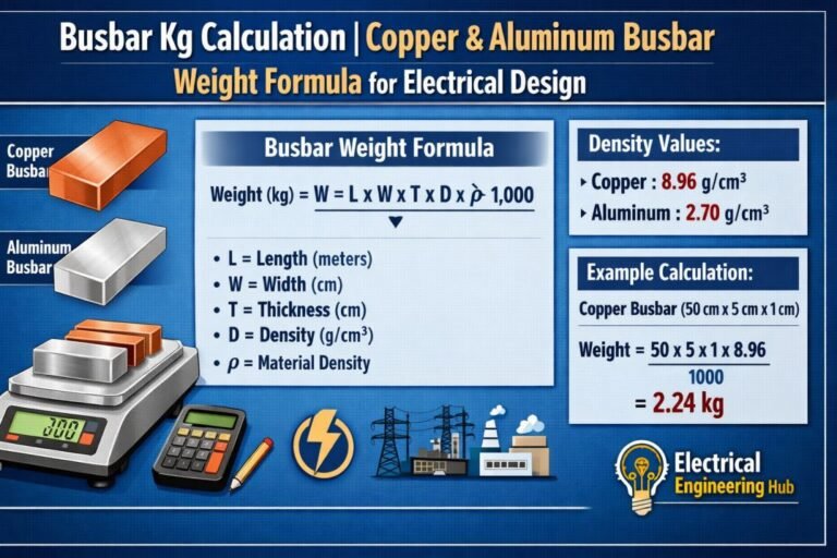 Busbar Kg Calculation Copper & Aluminum Busbar Weight Formula for Electrical Design