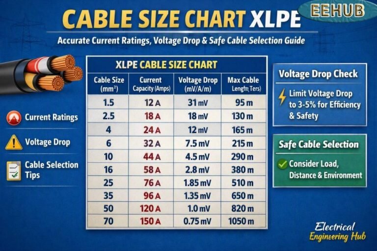 Cable Size Chart XLPE Accurate Current Ratings, Voltage Drop & Safe Cable Selection Guide