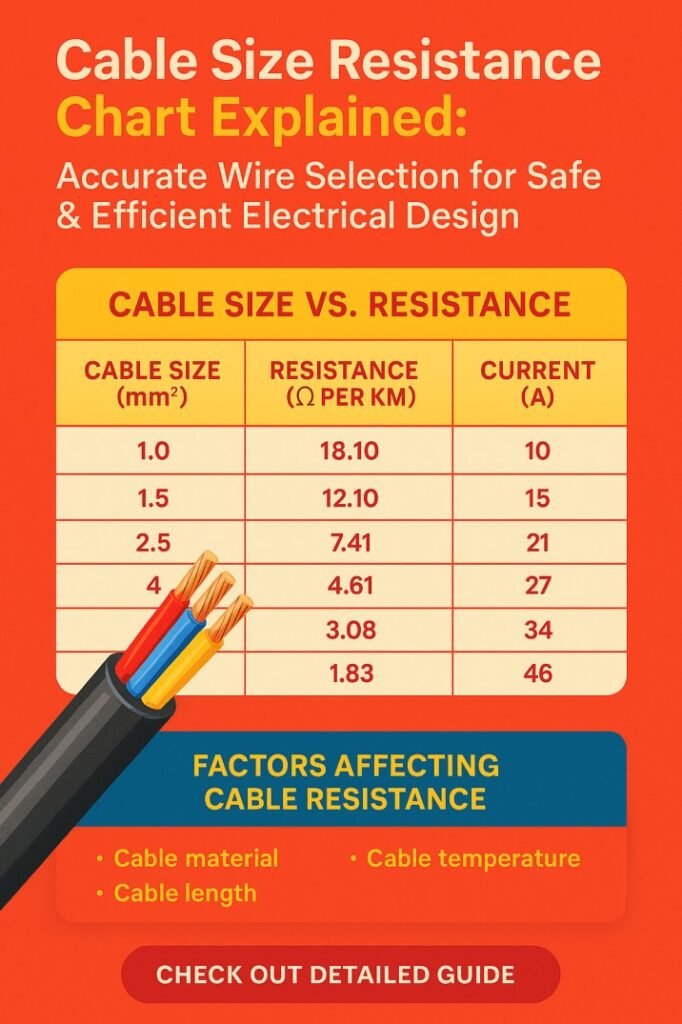 Cable Size Resistance Chart Explained Accurate Wire Selection for Safe & Efficient Electrical Design