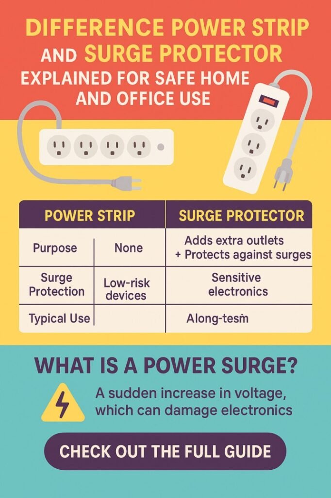 Difference Power Strip and Surge Protector Explained for Safe Home and Office Use