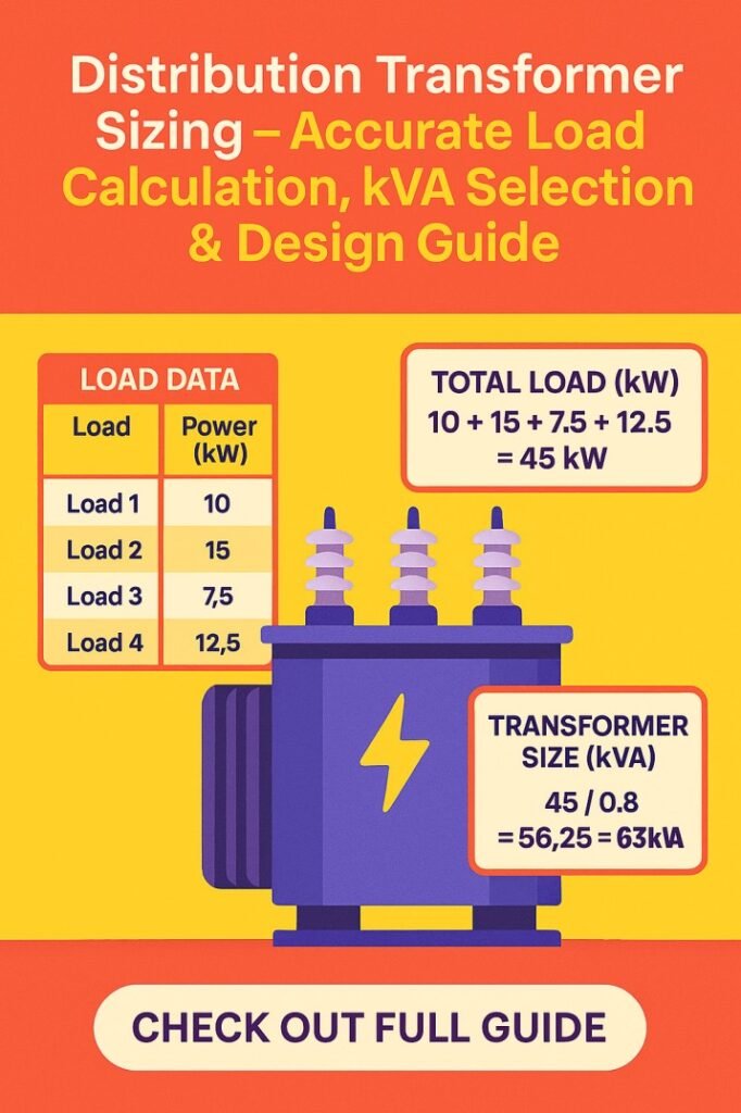 Distribution Transformer Sizing – Accurate Load Calculation, kVA Selection & Design Guide