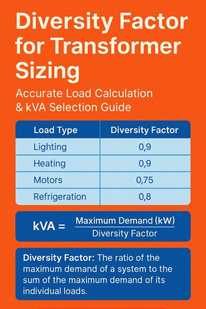 Diversity Factor for Transformer Sizing – Accurate Load Calculation & kVA Selection Guide