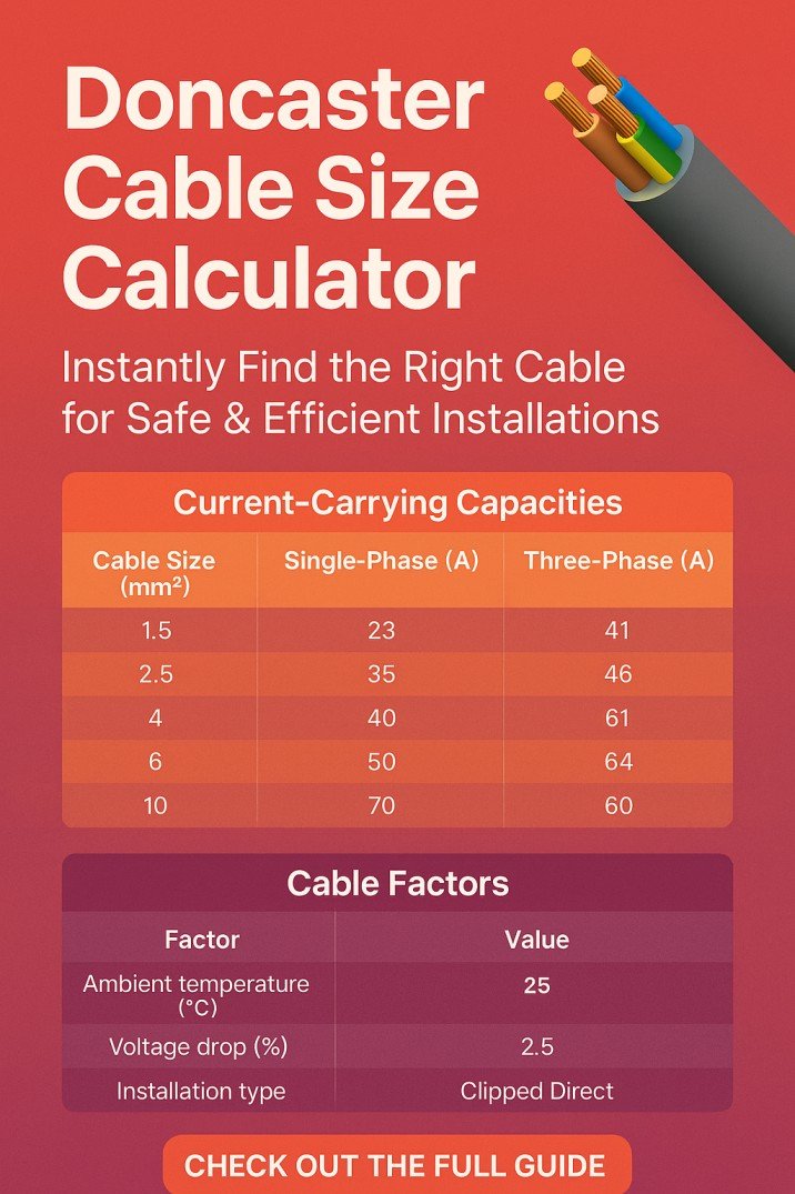 Doncaster Cable Size Calculator – Instantly Find the Right Cable for Safe & Efficient Installations