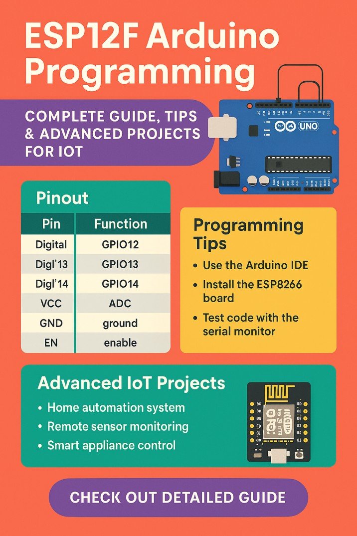 ESP12F Arduino Programming Complete Guide, Tips & Advanced Projects for IoT