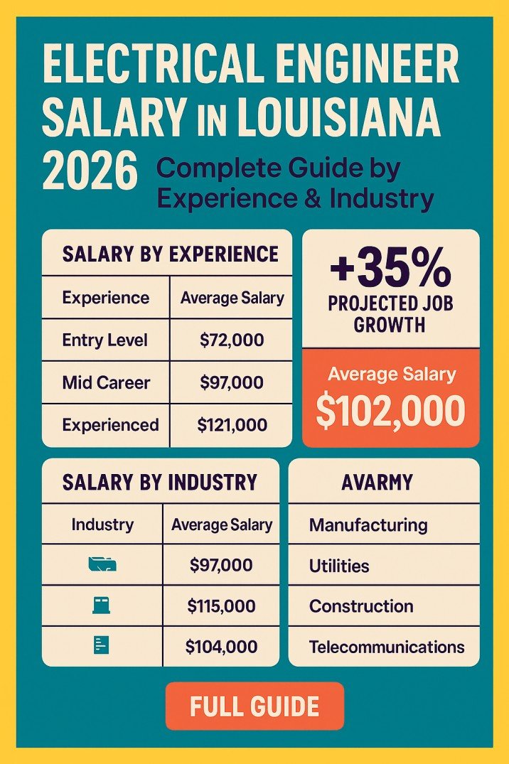Electrical Engineer Salary in Louisiana 2026 Complete Guide by Experience & Industry