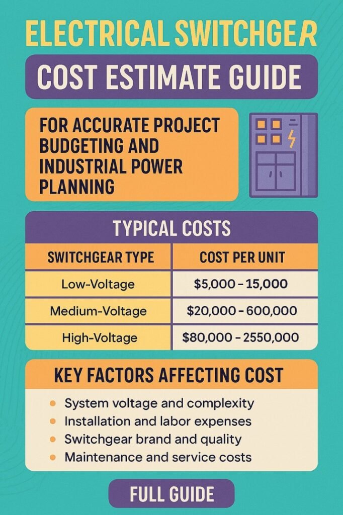 Electrical Switchgear Cost Estimate Guide for Accurate Project Budgeting and Industrial Power Planning