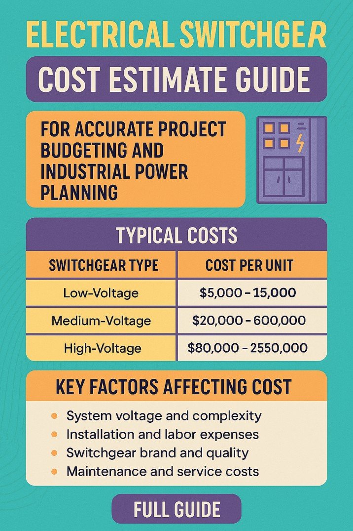 Electrical Switchgear Cost Estimate Guide for Accurate Project Budgeting and Industrial Power Planning