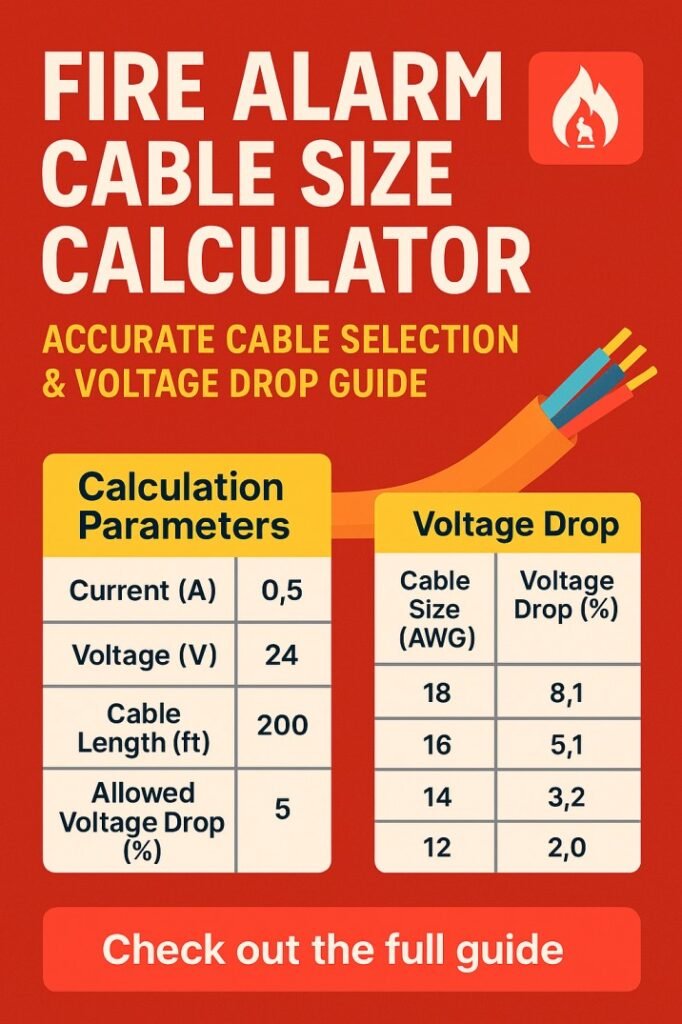 Fire Alarm Cable Size Calculator Accurate Cable Selection & Voltage Drop Guide