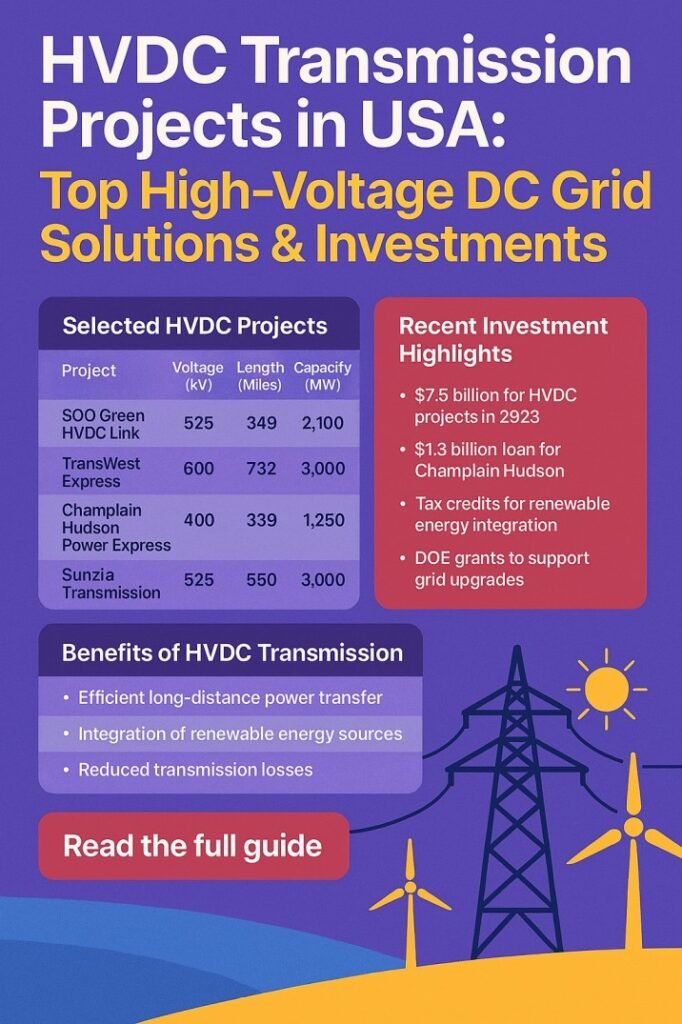 HVDC Transmission Projects in USA Top High-Voltage DC Grid Solutions & Investments