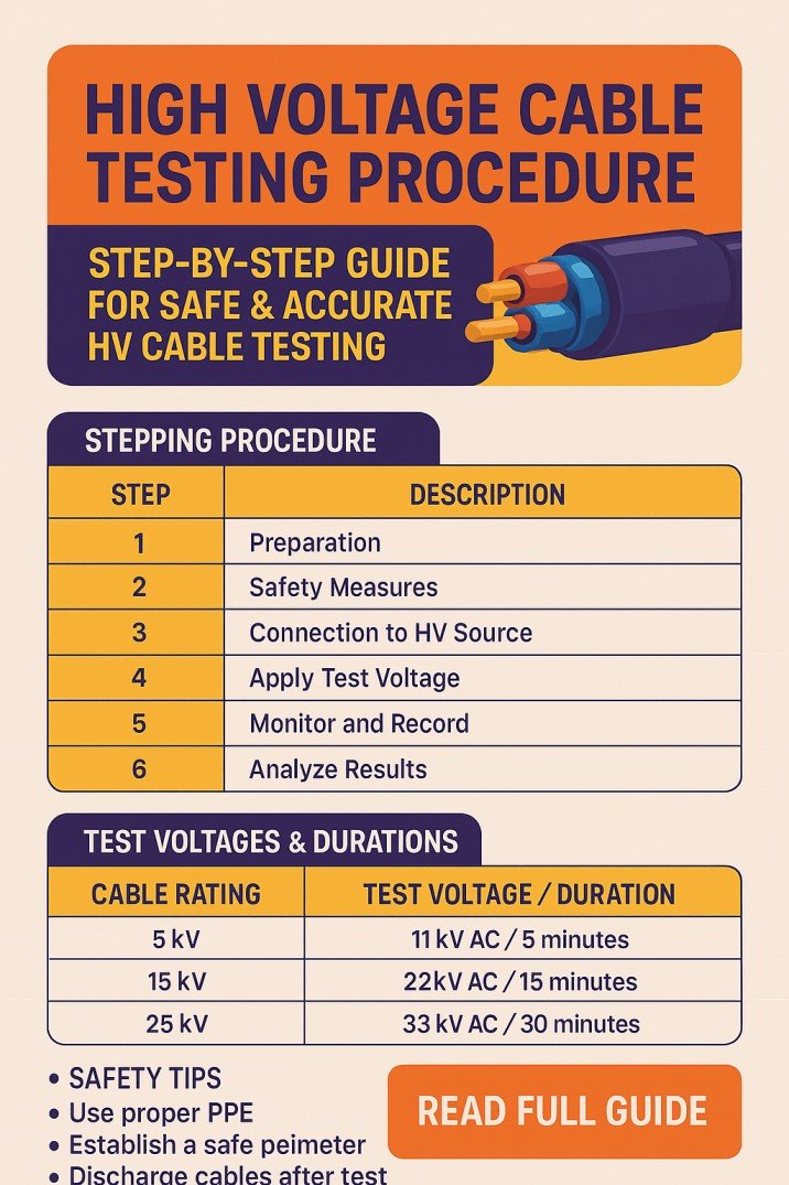 High Voltage Cable Testing Procedure Step-by-Step Guide for Safe & Accurate HV Cable Testing