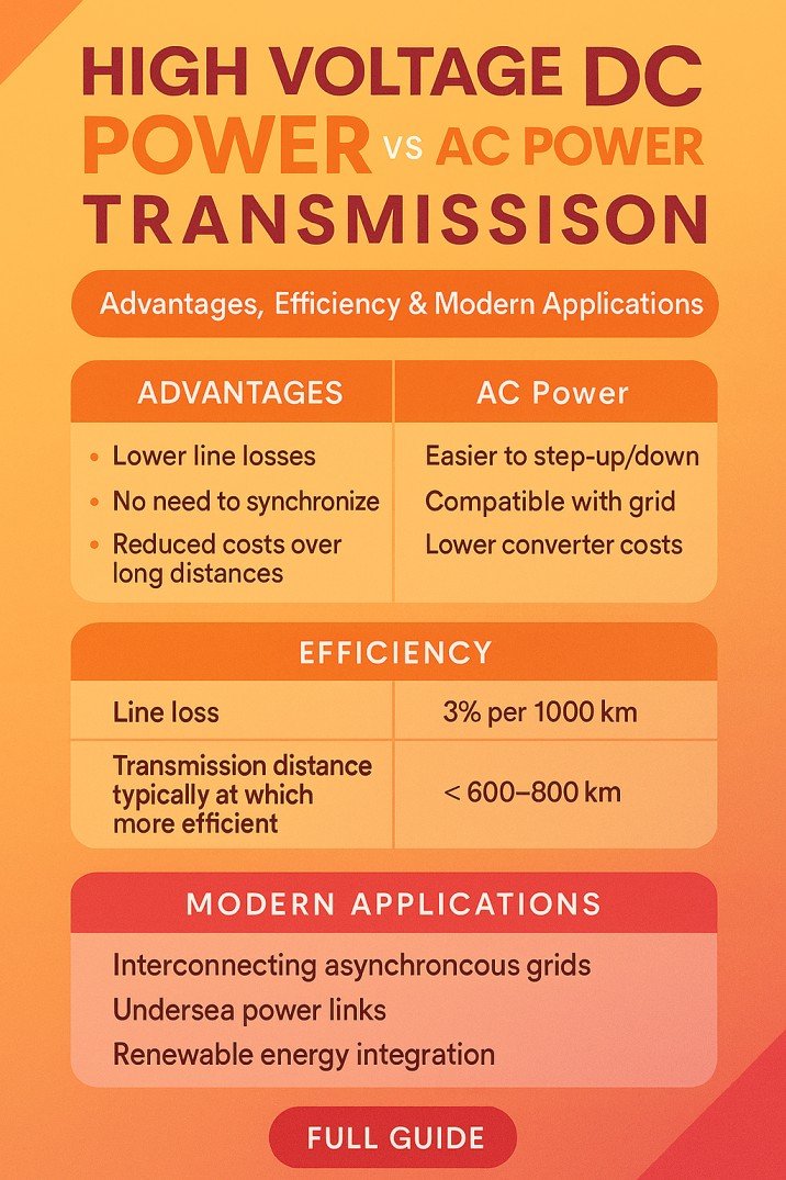 High Voltage DC Power vs AC Power Transmission: Advantages, Efficiency & Modern Applications 1 High Voltage DC Power vs AC Power Transmission Advantages, Efficiency & Modern Applications