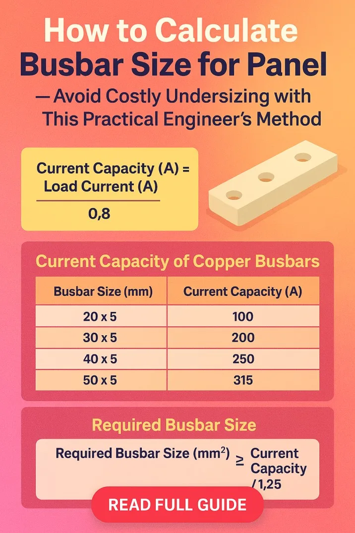How to Calculate Busbar Size for Panel: Avoid Costly Undersizing with This Practical Engineer’s Method 12 How to Calculate Busbar Size for Panel — Avoid Costly Undersizing with This Practical Engineer’s Method