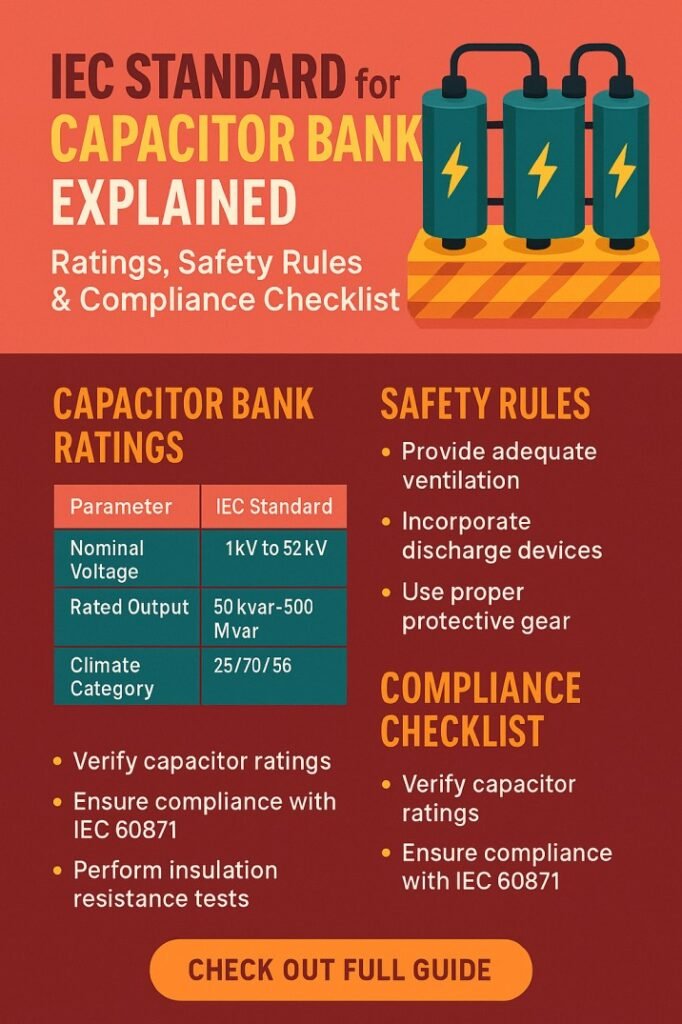 IEC Standard for Capacitor Bank Explained Ratings, Safety Rules & Compliance Checklist