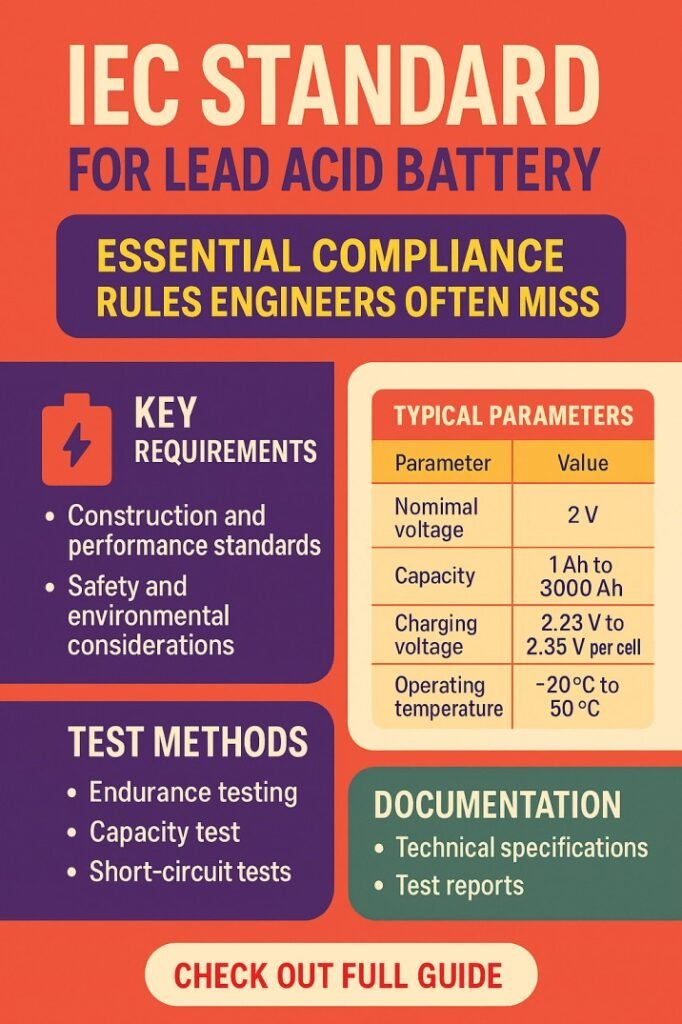 IEC Standard for Lead Acid Battery Essential Compliance Rules Engineers Often Miss