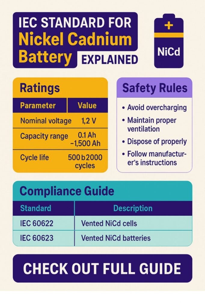IEC Standard for Nickel Cadmium Battery Explained Ratings, Safety Rules, and Compliance Guide