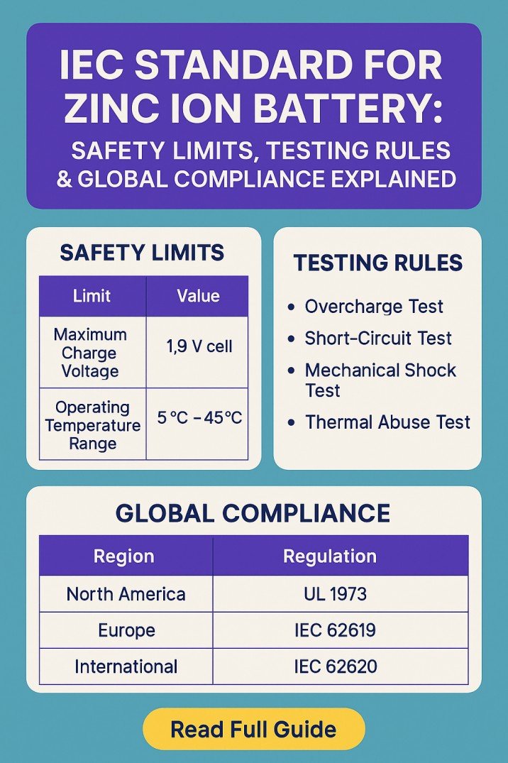 IEC Standard for Zinc Ion Battery Safety Limits, Testing Rules & Global Compliance Explained