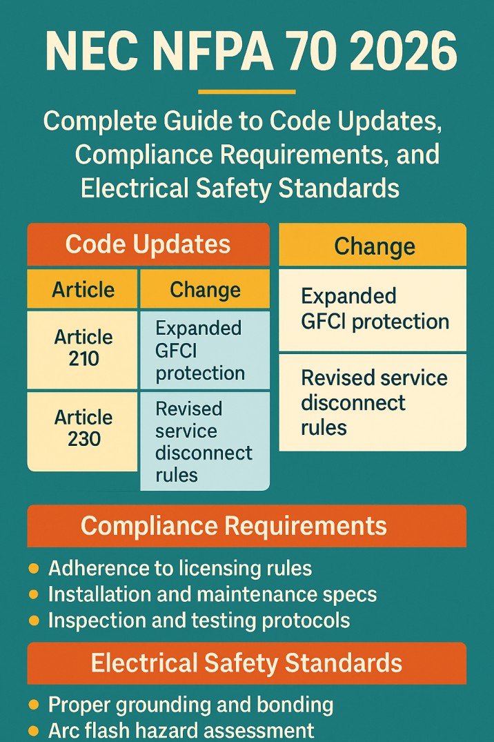 NEC NFPA 70 2026 — Complete Guide to Code Updates, Compliance Requirements, and Electrical Safety Standards 5 NEC NFPA 70 2026 — Complete Guide to Code Updates, Compliance Requirements, and Electrical Safety Standards