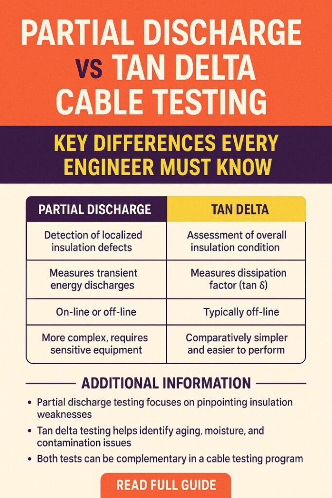 Partial Discharge vs Tan Delta Cable Testing Key Differences Every Engineer Must Know