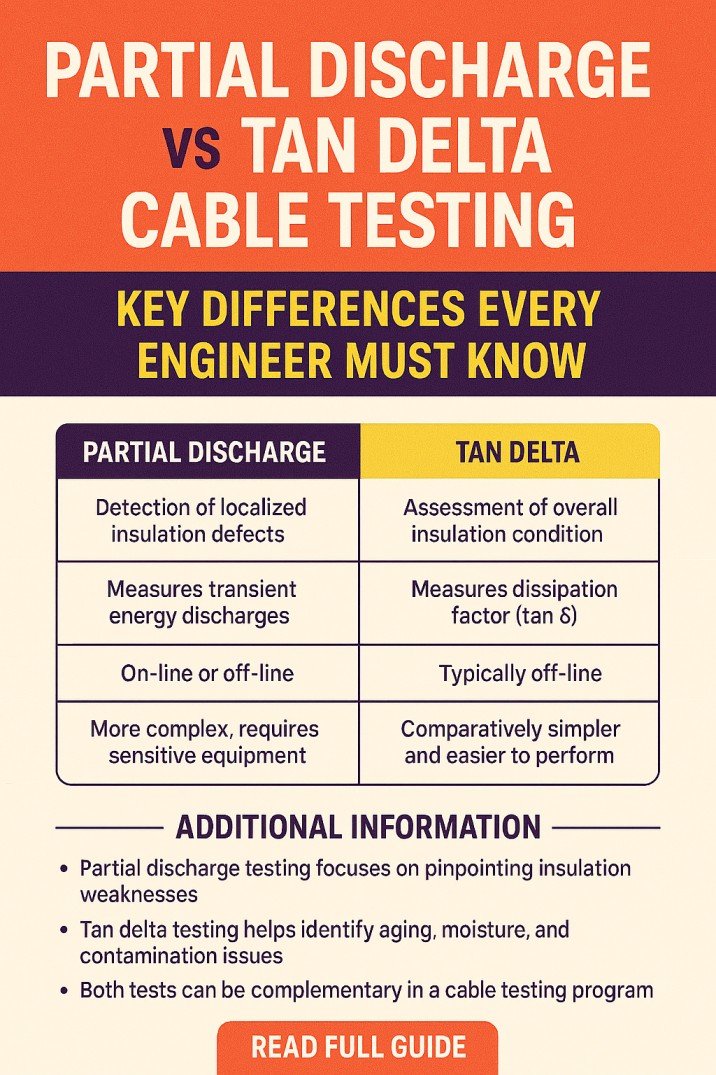 Partial Discharge vs Tan Delta Cable Testing Key Differences Every Engineer Must Know