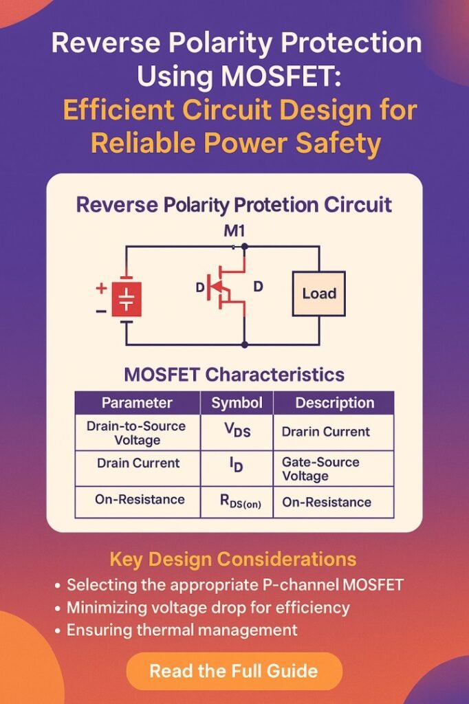 Reverse Polarity Protection Using MOSFET Efficient Circuit Design for Reliable Power Safety