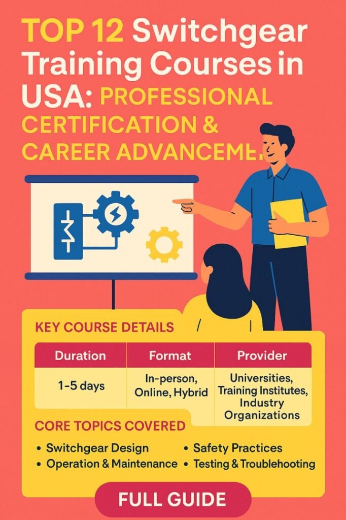 Top 12 Switchgear Training Courses in USA Professional Certification & Career Advancement