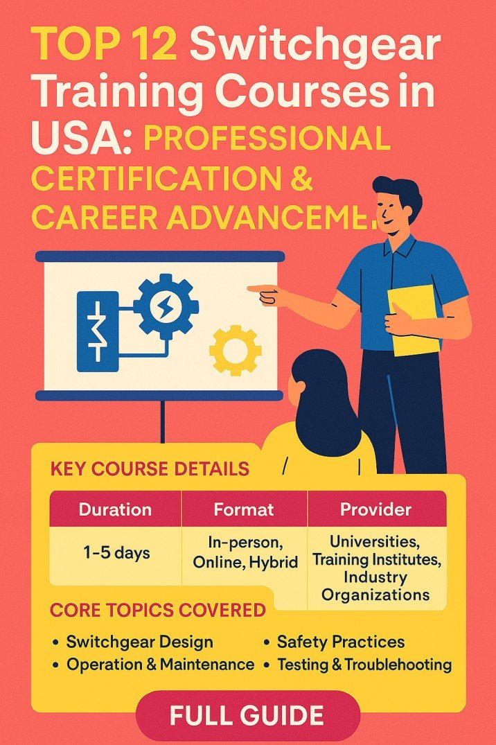 Top 12 Switchgear Training Courses in USA Professional Certification & Career Advancement