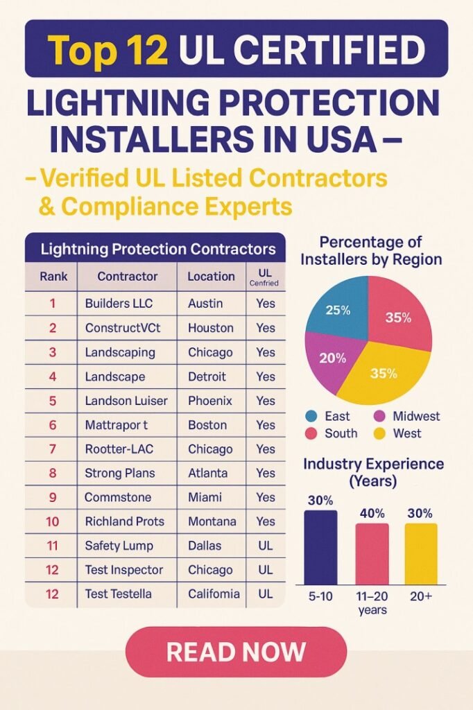 Top 12 UL Certified Lightning Protection Installers in USA – Verified UL Listed Contractors & Compliance Experts