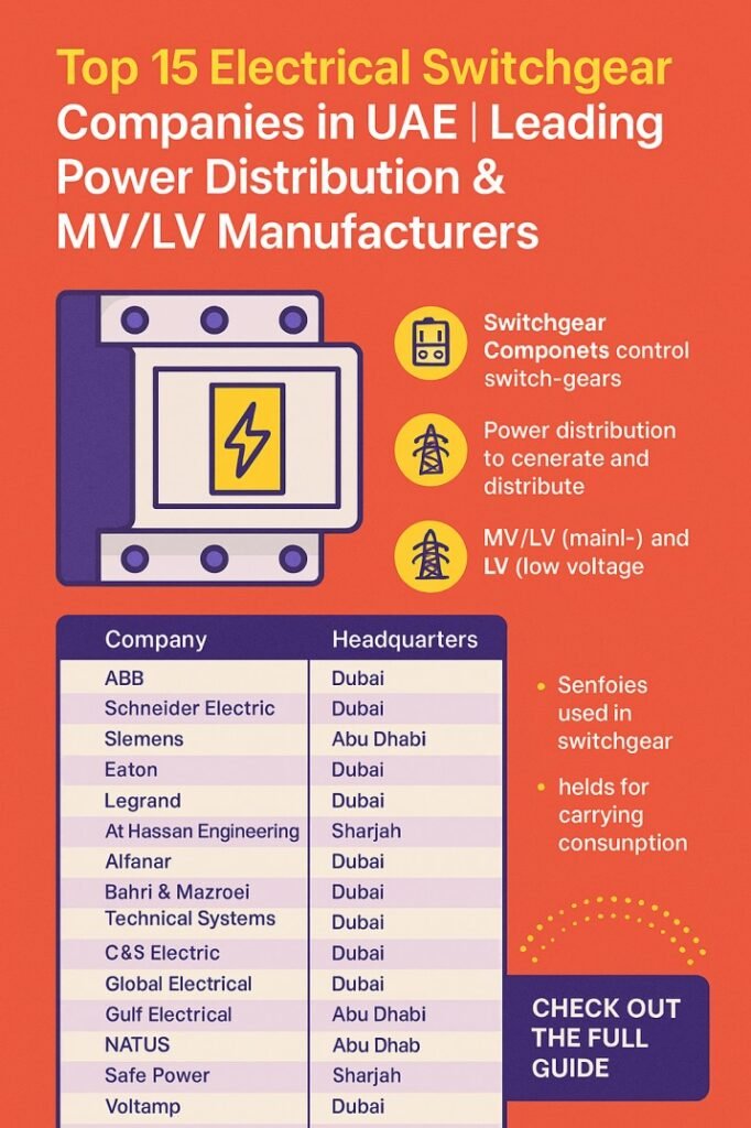 Top 15 Electrical Switchgear Companies in UAE  Leading Power Distribution & MVLV Manufacturers