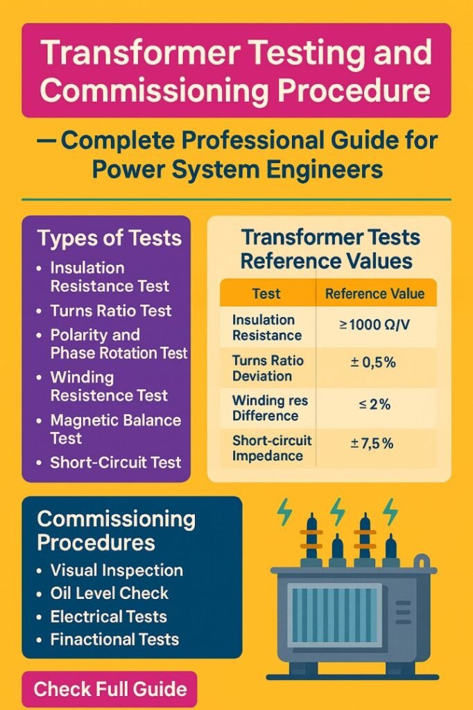 Transformer Testing and Commissioning Procedure – Complete Professional Guide for Power System Engineers