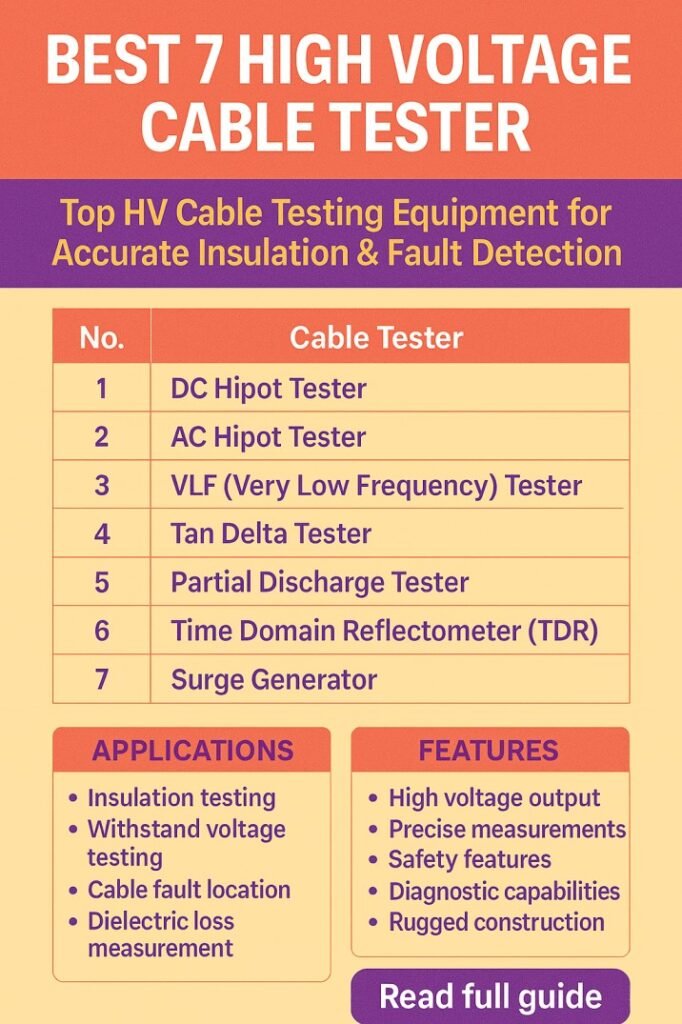 Best 7 High Voltage Cable Tester – Top HV Cable Testing Equipment for Accurate Insulation & Fault Detection