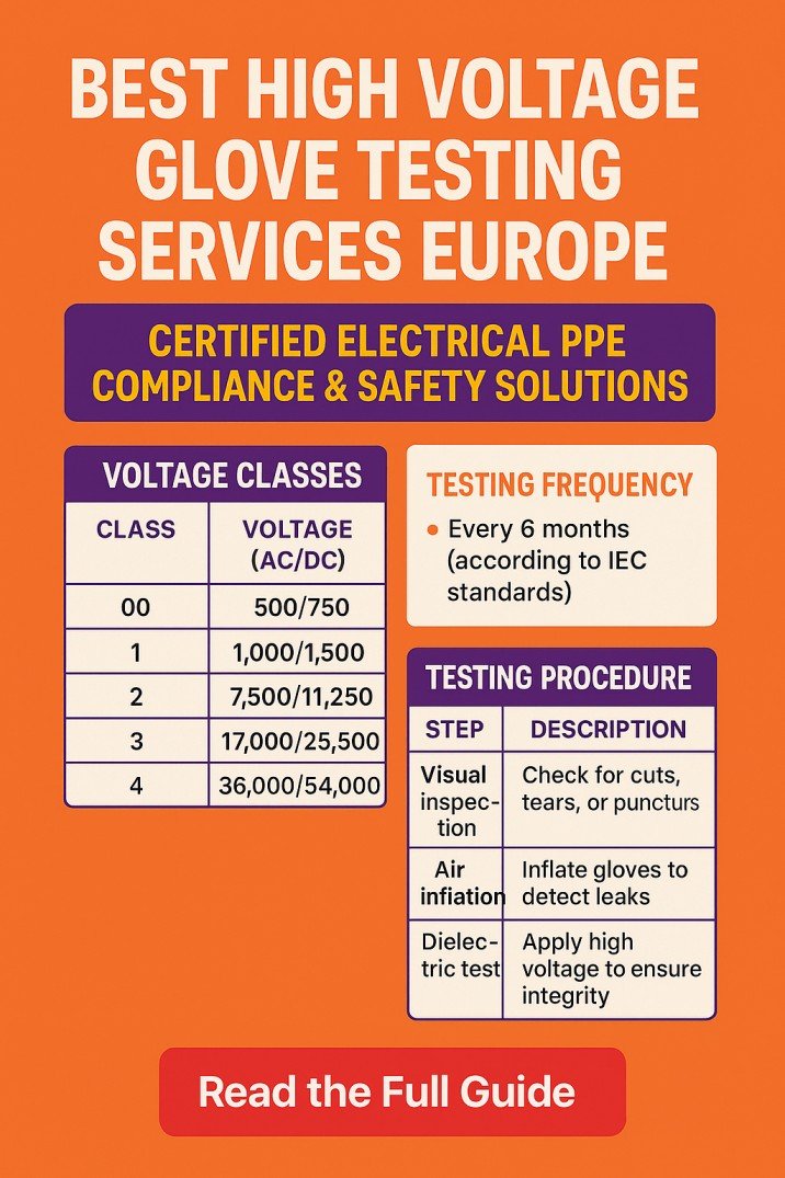 Best High Voltage Glove Testing Services Europe – Certified Electrical PPE Compliance & Safety Solutions