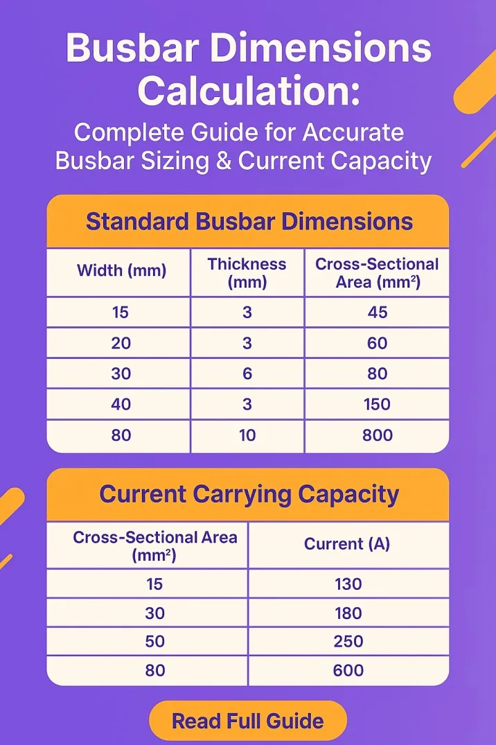 Busbar Dimensions Calculation: Complete Guide for Accurate Busbar Sizing & Current Capacity 2 Busbar Dimensions Calculation Complete Guide for Accurate Busbar Sizing & Current Capacity