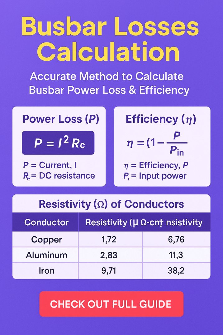 Busbar Losses Calculation Accurate Method to Calculate Busbar Power Loss & Efficiency