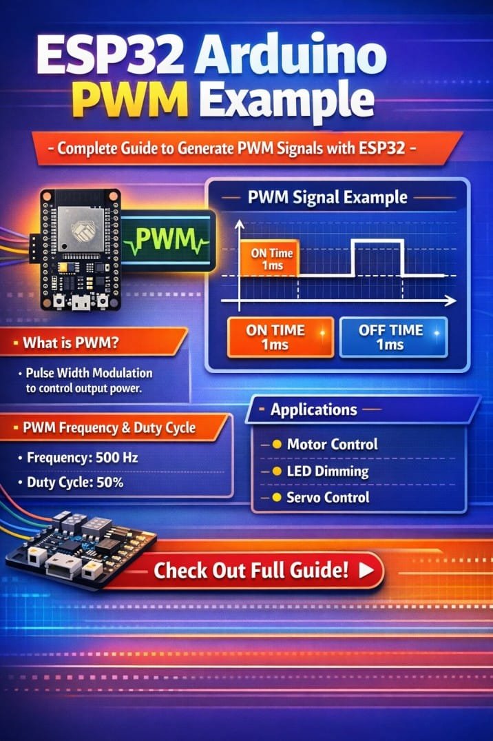 ESP32 Arduino PWM Example – Complete Guide to Generate PWM Signals with ESP32