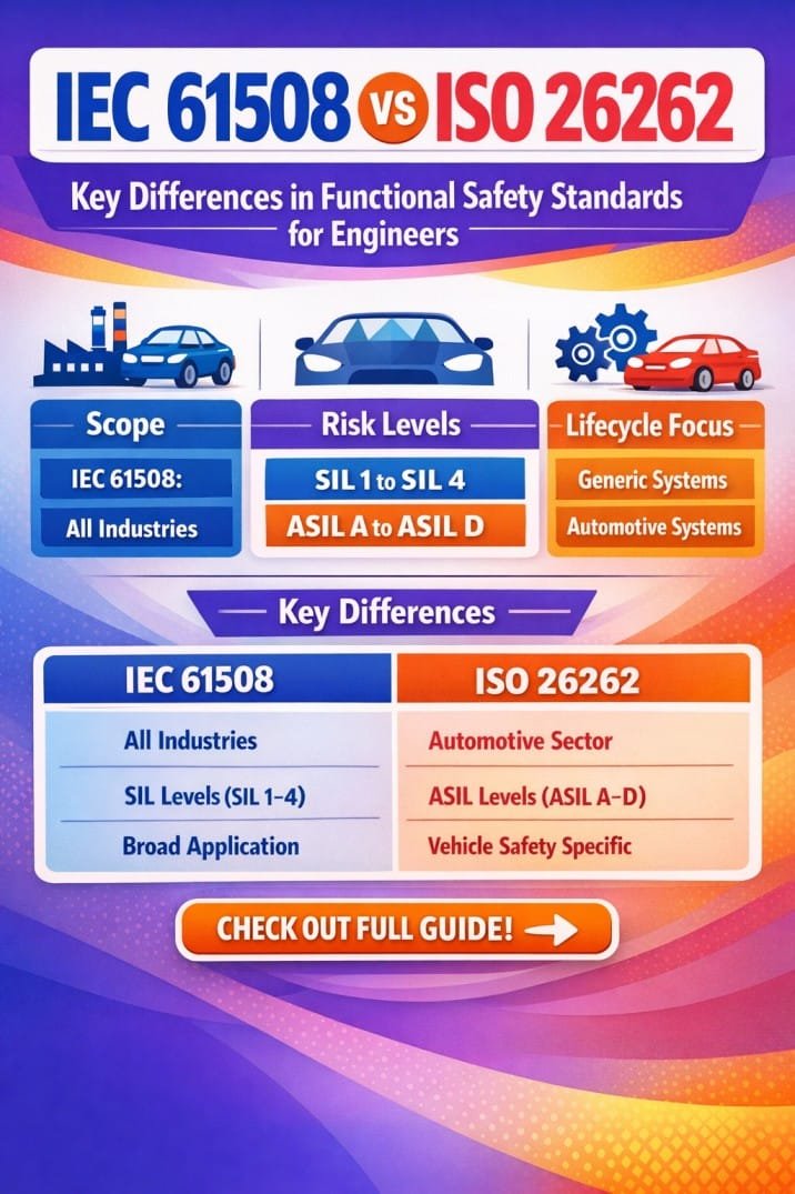 IEC 61508 vs ISO 26262 Key Differences in Functional Safety Standards for Engineers